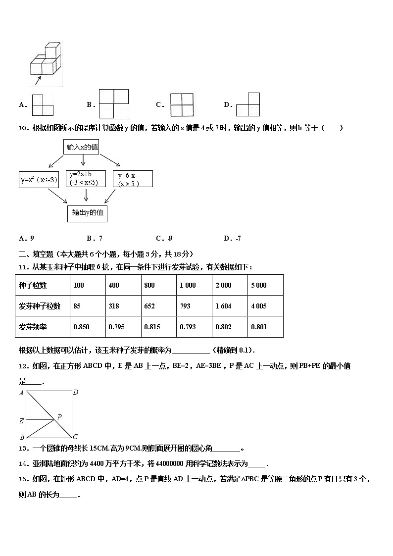黑龙江省鸡西市达标名校2021-2022学年中考猜题数学试卷含解析03