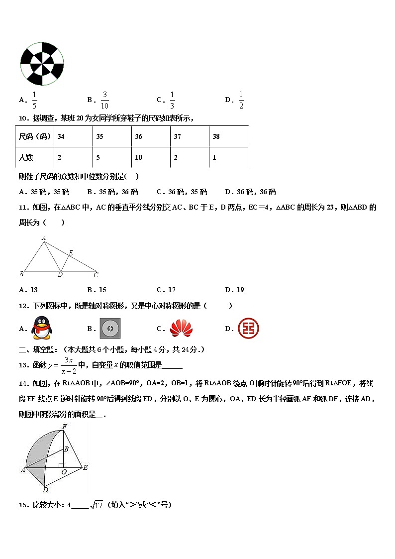 黑龙江省克东县市级名校2021-2022学年中考数学最后冲刺模拟试卷含解析03