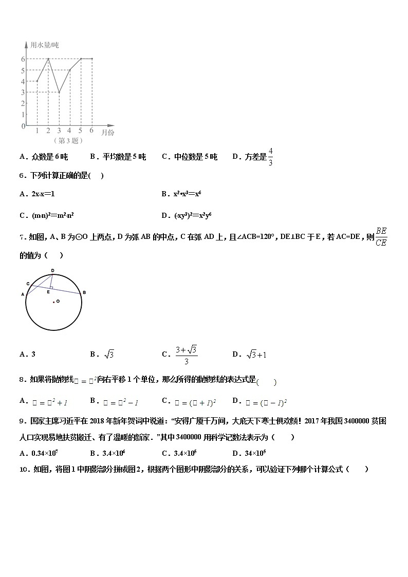 黑龙江省伊春市铁力市第四中学2022年中考联考数学试题含解析第2页