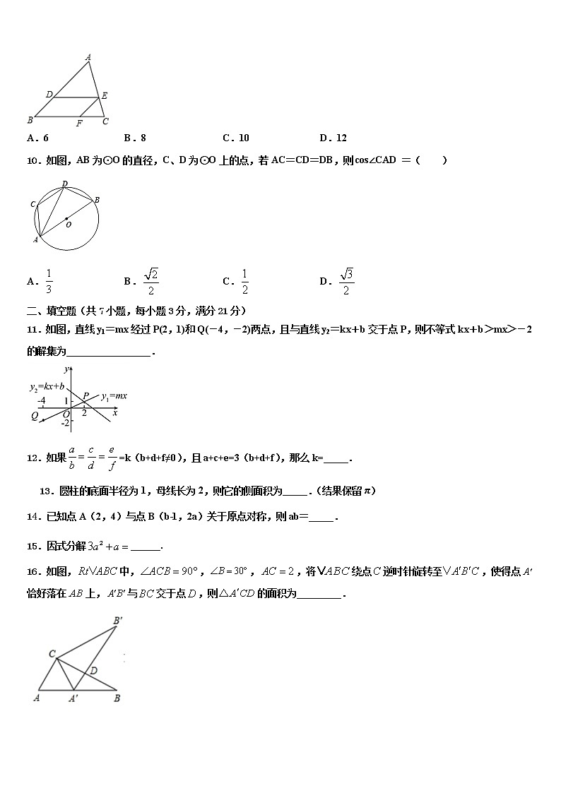 湖南省株洲市荷塘区2022年中考数学适应性模拟试题含解析03