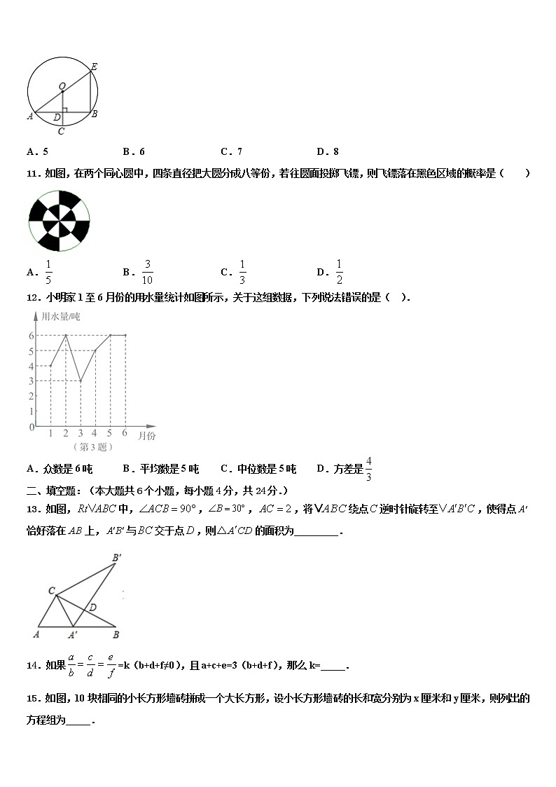 湖南长沙市岳麓区重点达标名校2022年十校联考最后数学试题含解析第3页