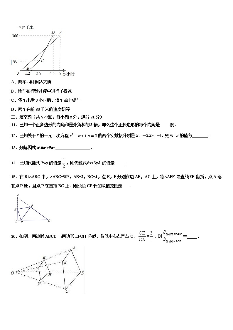 吉林省德惠市大区市级名校2022年中考三模数学试题含解析第3页