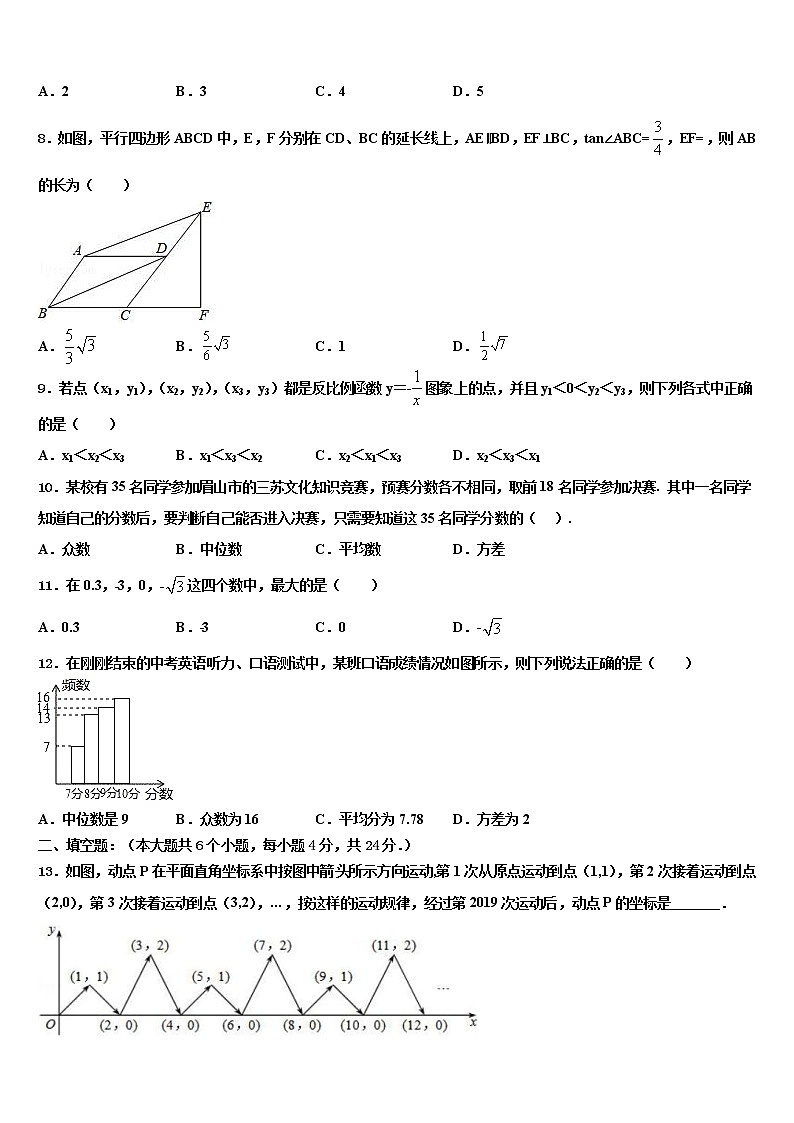 湖南省常德市市直校2022年中考数学适应性模拟试题含解析第3页