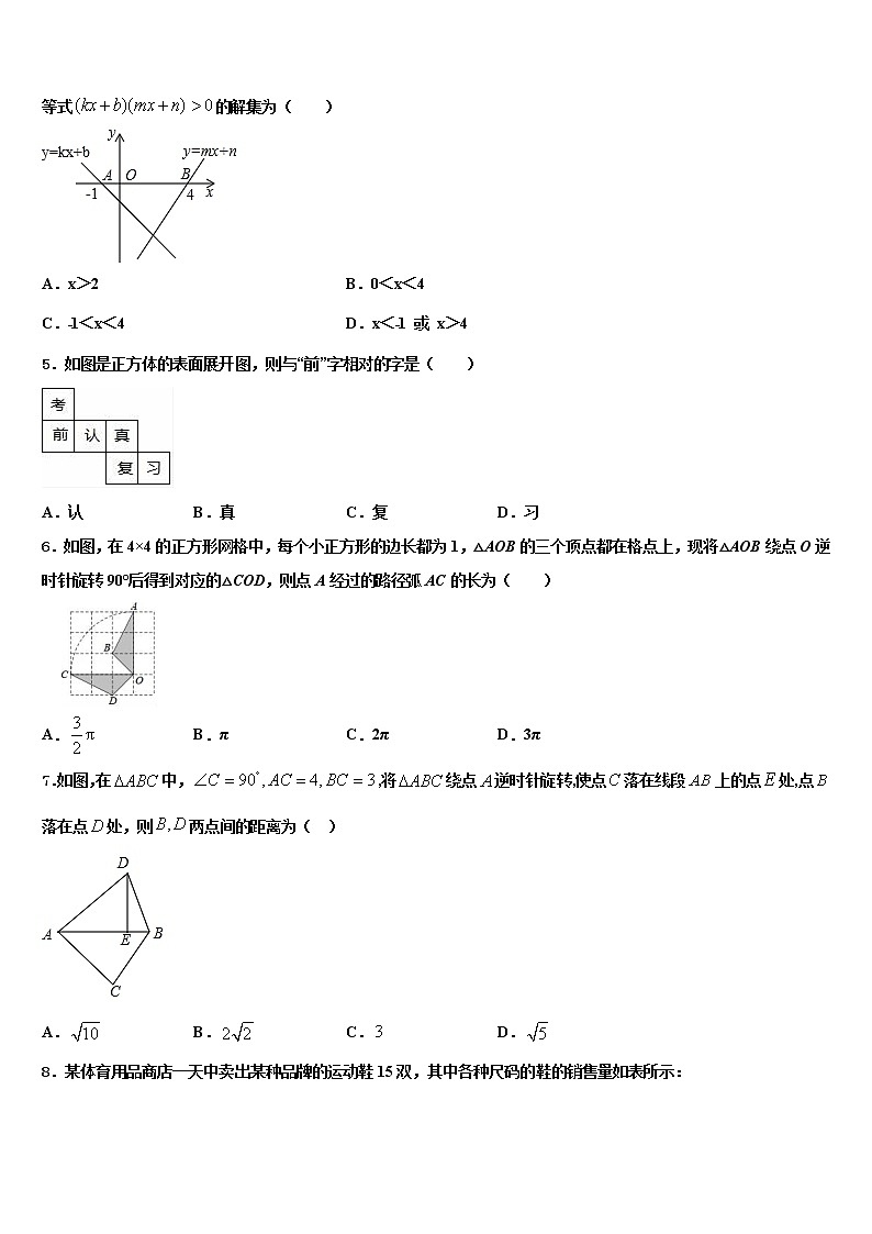 湖南省常德芷兰实验校2022年中考数学对点突破模拟试卷含解析第2页