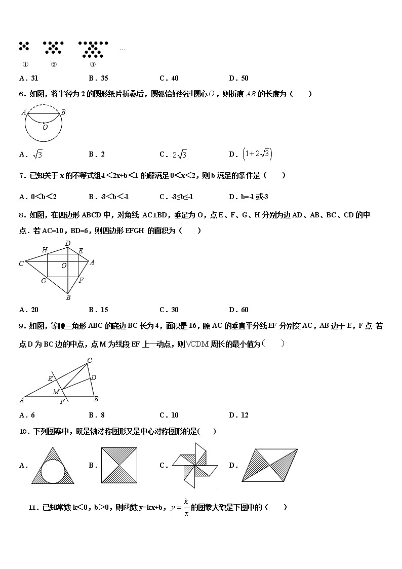 湖北省武汉市江汉区常青第一校2022年中考五模数学试题含解析第2页
