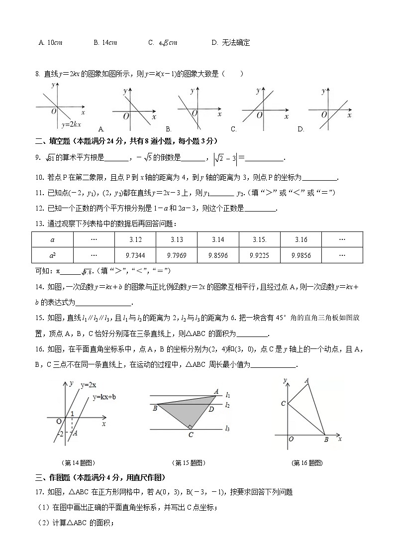 山东省青岛市局属四校2021-2022学年八年级（上）期中数学试卷第2页