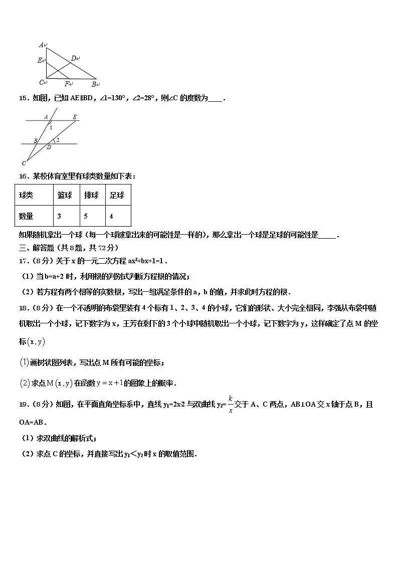 济南市重点中学2022年中考数学五模试卷含解析第3页