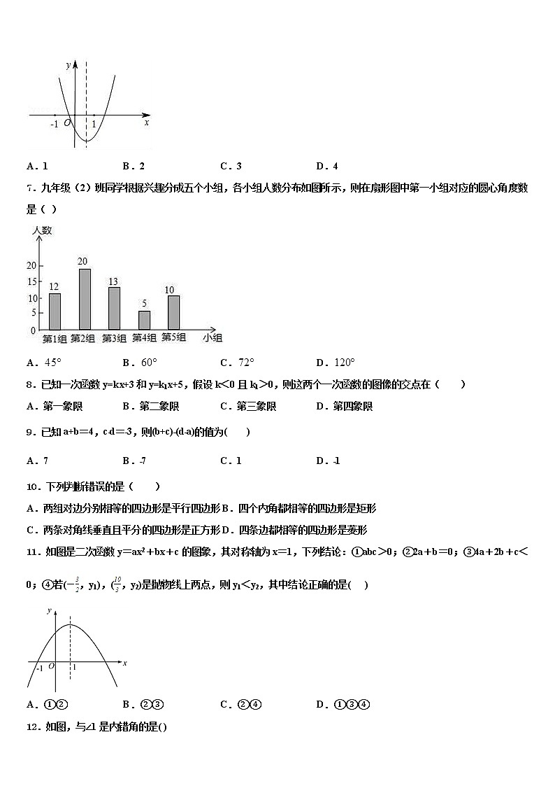 吉林省长春市第二实验学校2021-2022学年中考五模数学试题含解析02