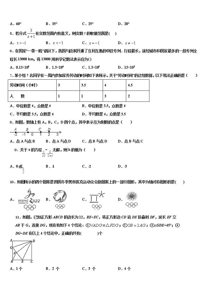 吉林省长春市吉大尚德校2021-2022学年中考数学适应性模拟试题含解析第2页