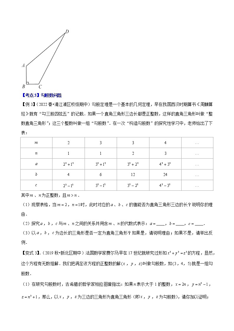 专题3.2勾股定理的逆定理-【讲练课堂】2022-2023学年八年级数学上册 题典（原卷版）【苏科版】第3页
