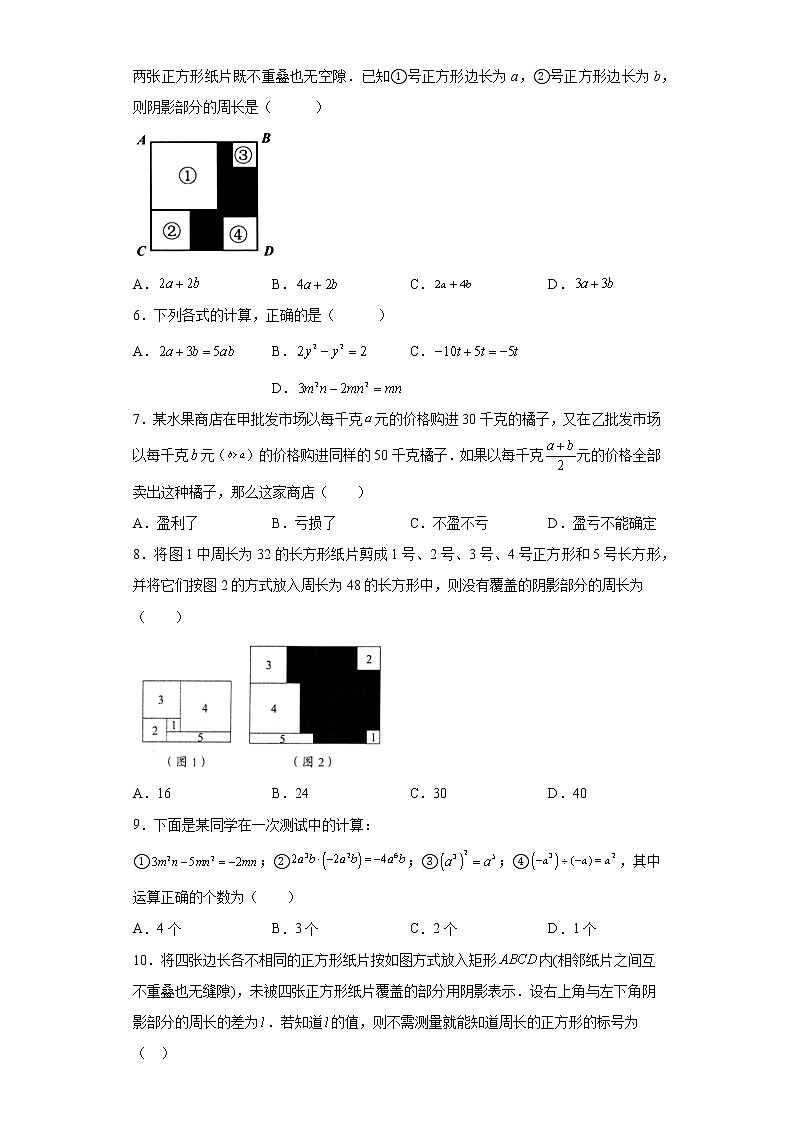 专题03运算能力课之整式综合运算重难点专练- 2022-2023学年七年级数学专题训练（浙教版）02