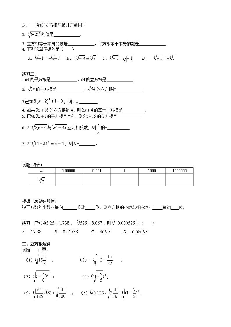 第2讲-实数的表示与开方-【同步优课】2021-2022学年七年级数学下学期重难点精品讲义（沪教版）02