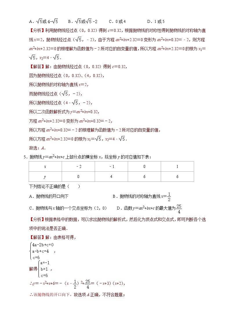 第04讲 二次函数与一元二次方程、不等式间的关系-【专题突破】2022-2023学年九年级数学上学期重难点及章节分类精品讲义(浙教版)03