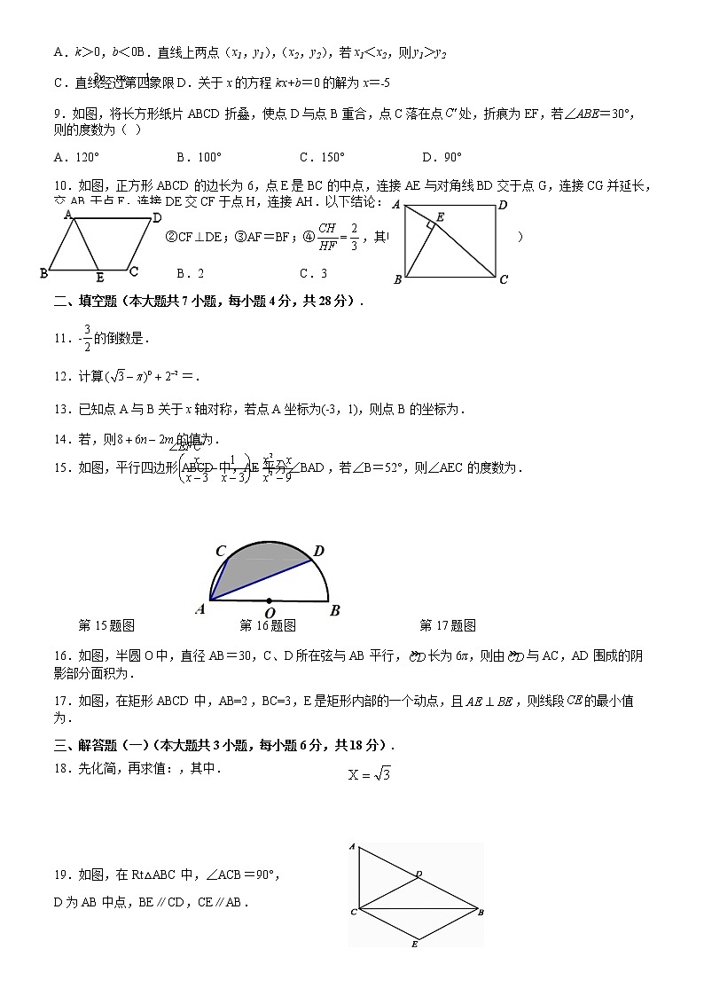 广东省茂名市茂南区2022年中考数学一模试题(含答案)02