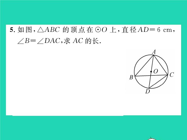 2022九年级数学下册第2章圆2.2圆心角圆周角2.2.2圆周角第2课时圆周角定理的推论2与圆内接四边形习题课件新版湘教版06