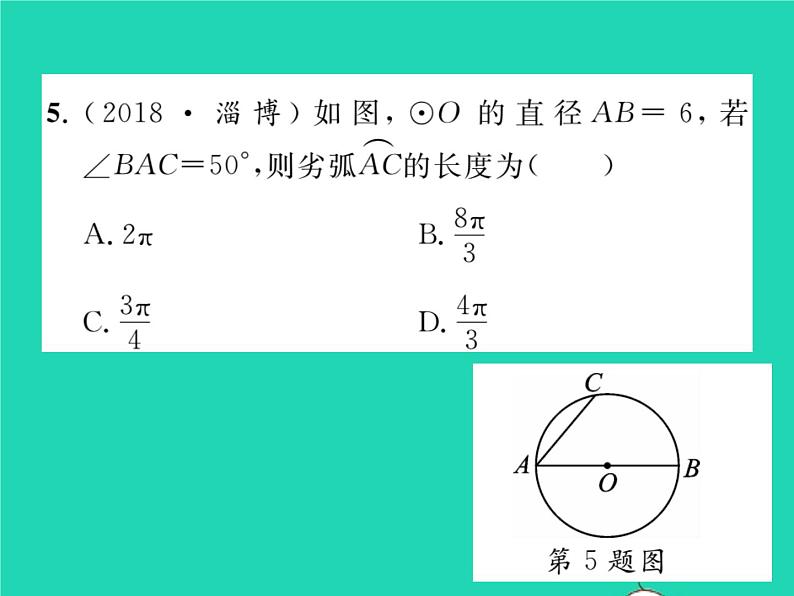 2022九年级数学下册第2章圆2.6弧长与扇形面积第1课时弧长习题课件新版湘教版05