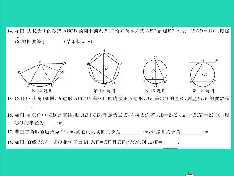 2022九年级数学下册第2章圆综合检测习题课件新版湘教版06