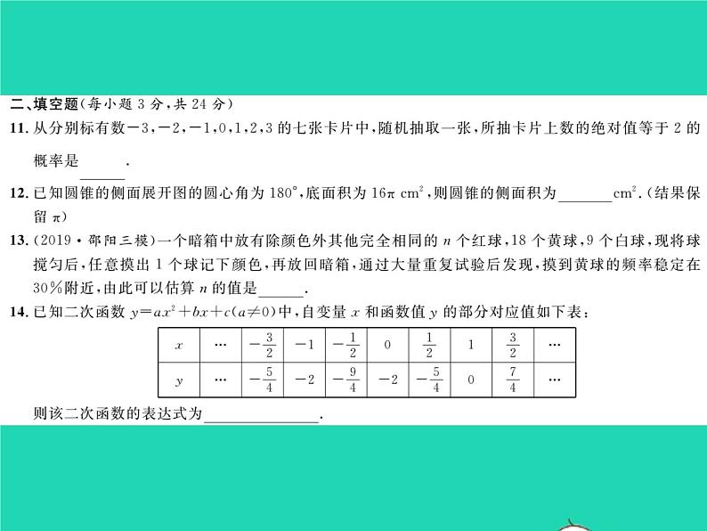 2022九年级数学下学期期末测试习题课件新版湘教版05