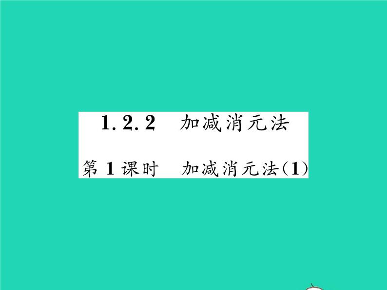 2022七年级数学下册第1章二元一次方程组1.2二元一次方程组的解法1.2.2第1课时加减消元法1习题课件新版湘教版01