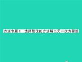 2022七年级数学下册第1章二元一次方程组方法专题1选择最优的方法解二元一次方程组习题课件新版湘教版