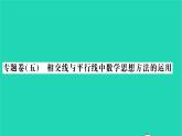 2022七年級(jí)數(shù)學(xué)下冊(cè)專題卷五相交線與平行線中的數(shù)學(xué)思想方法的運(yùn)用習(xí)題課件新版湘教版