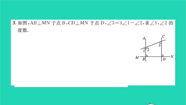 2022七年级数学下册专题卷五相交线与平行线中的数学思想方法的运用习题课件新版湘教版04