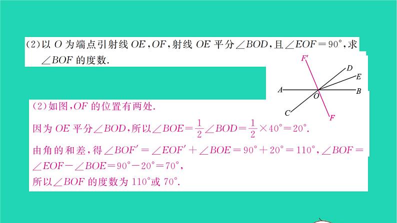 2022七年级数学下册专题卷五相交线与平行线中的数学思想方法的运用习题课件新版湘教版06