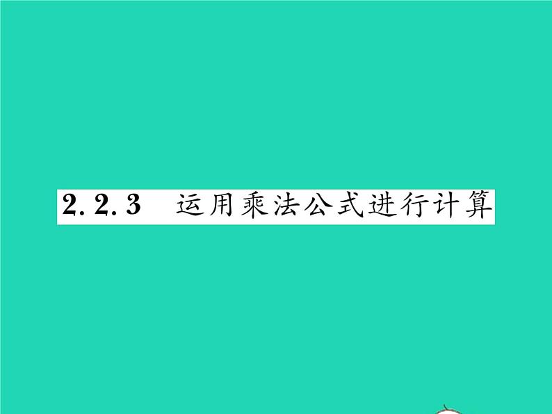 2022七年级数学下册第2章整式的乘法2.2乘法公式2.2.3运用乘法公式进行计算习题课件新版湘教版01