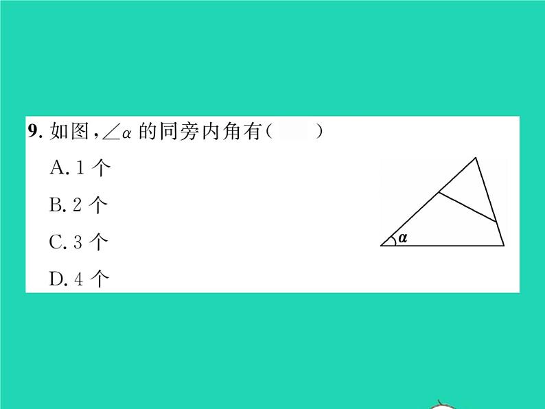2022七年级数学下册第4章相交线与平行线4.1平面上两条直线的位置关系4.1.2相交直线所成的角习题课件新版湘教版第8页