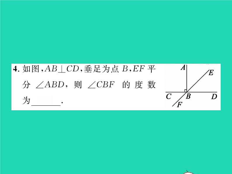 2022七年级数学下册第4章相交线与平行线4.5垂线第1课时垂线习题课件新版湘教版第5页