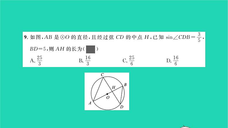 2022九年级数学下册周周卷九圆的基本性质与圆周角习题课件新版沪科版06