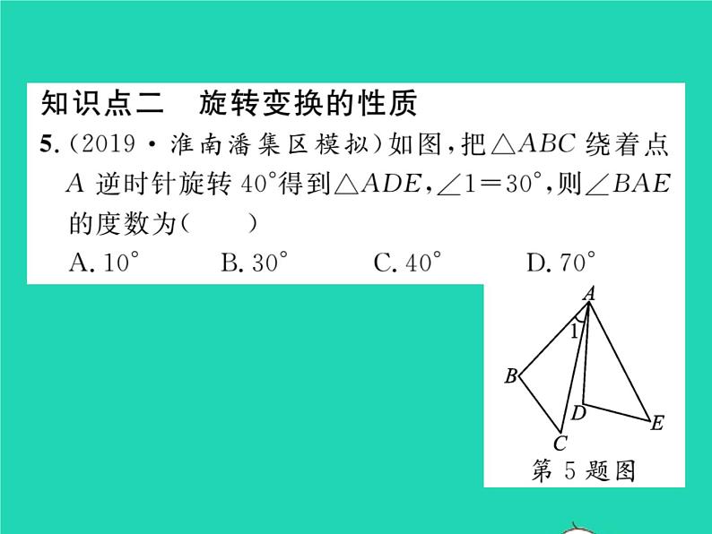 2022九年级数学下册第24章圆24.1旋转第1课时旋转的概念与性质习题课件新版沪科版06