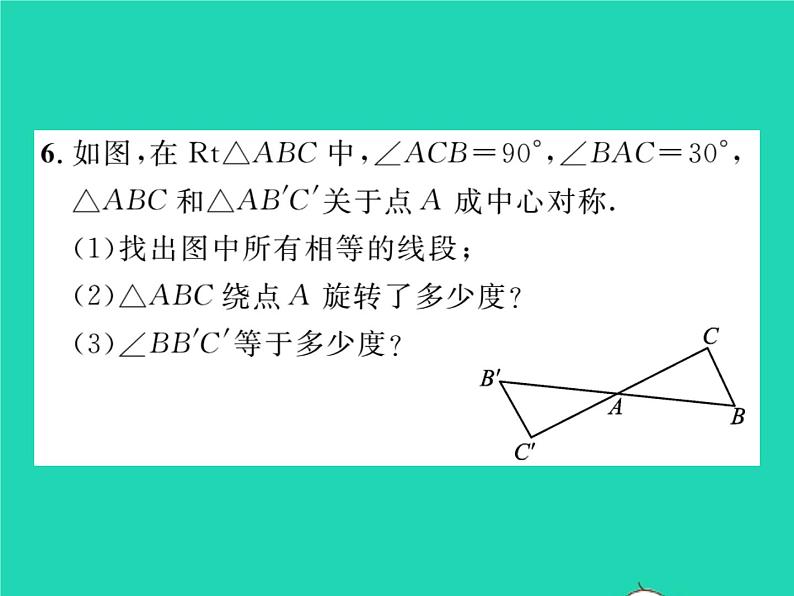 2022九年级数学下册第24章圆24.1旋转第2课时中心对称与中心对称图形习题课件新版沪科版08