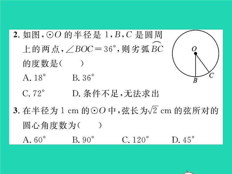 2022九年级数学下册第24章圆24.2圆的基本性质第3课时圆心角弧弦弦心距间关系习题课件新版沪科版03