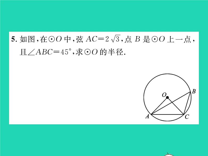 2022九年级数学下册第24章圆24.3圆周角第1课时圆周角定理及其推论习题课件新版沪科版06