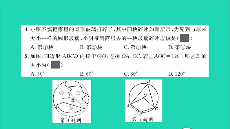 2022九年级数学下册第24章圆单元卷习题课件新版沪科版04