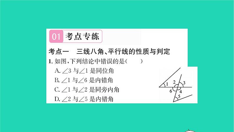 2022七年级数学下册第7章平面图形的认识二考点集训习题课件新版苏科版02