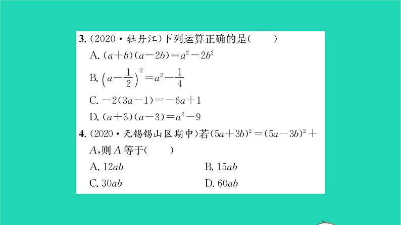 2022七年级数学下册第9章整式乘法与因式分解必刷题39.1_9.4习题课件新版苏科版03