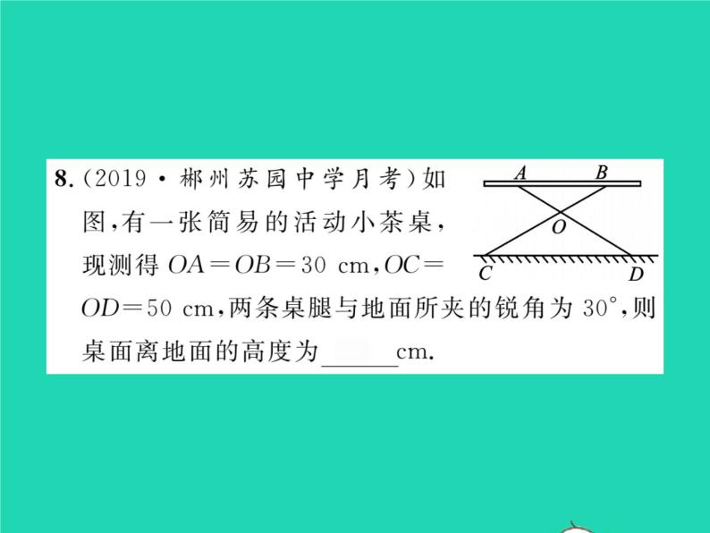 2022八年级数学下册第1章直角三角形1.1直角三角形的性质与判定Ⅰ第2课时含30°角的直角三角形的性质及其应用习题课件新版湘教版08