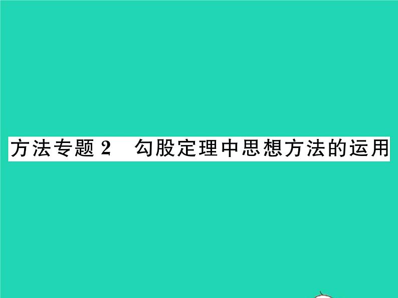 2022八年级数学下册第1章直角三角形方法专题2勾股定理中思想方法的运用习题课件新版湘教版01