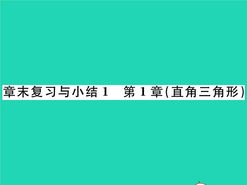 2022八年级数学下册第1章直角三角形章末复习与小结习题课件新版湘教版01