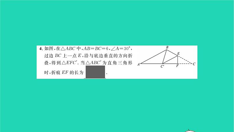 2022八年级数学下册专题卷二三角形与特殊四边形中的折叠问题习题课件新版湘教版04