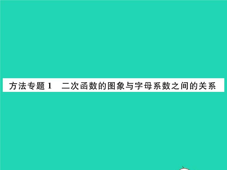 2022九年级数学下册第1章二次函数方法专题1二次函数的图象与字母系数之间的关系习题课件新版湘教版01