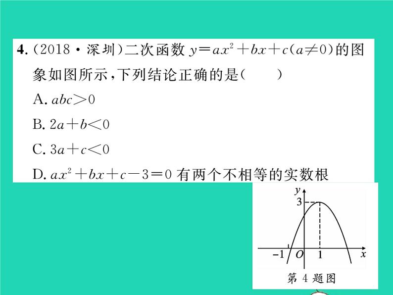 2022九年级数学下册第1章二次函数方法专题1二次函数的图象与字母系数之间的关系习题课件新版湘教版05