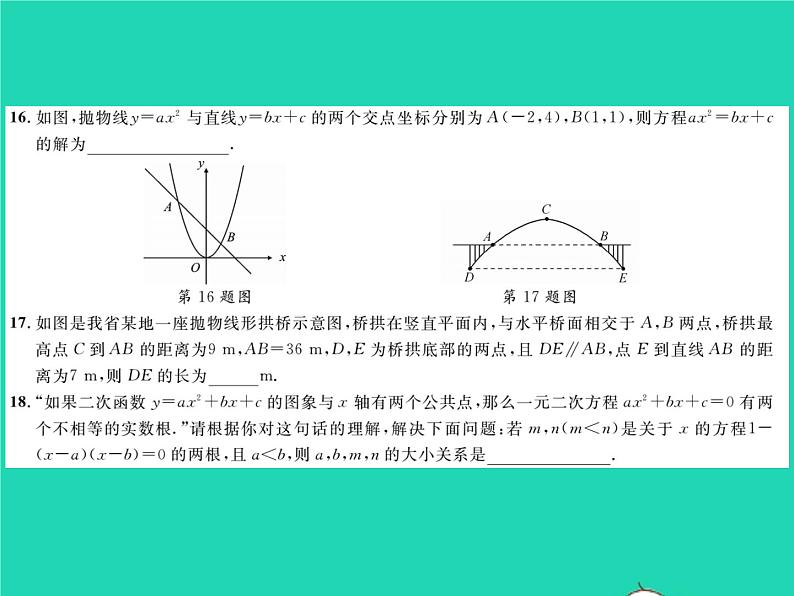 2022九年级数学下册第1章二次函数综合检测习题课件新版湘教版第5页