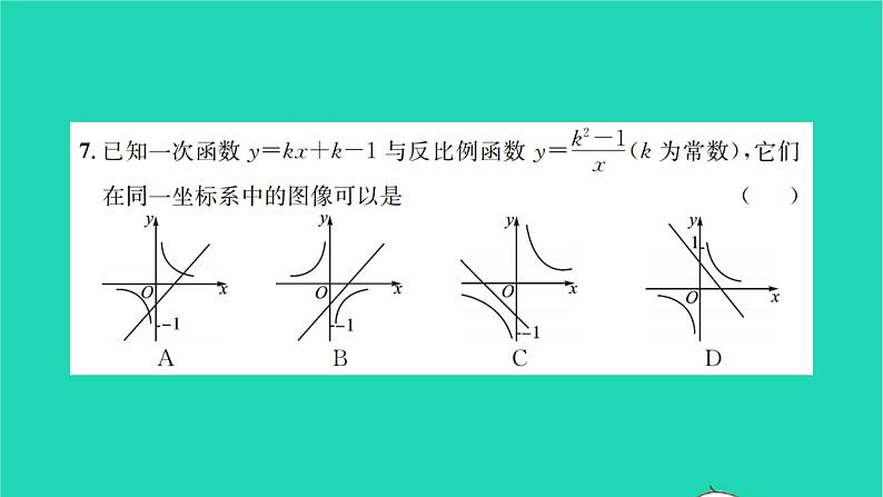 2022八年级数学下册第11章反比例函数检测卷习题课件新版苏科版07