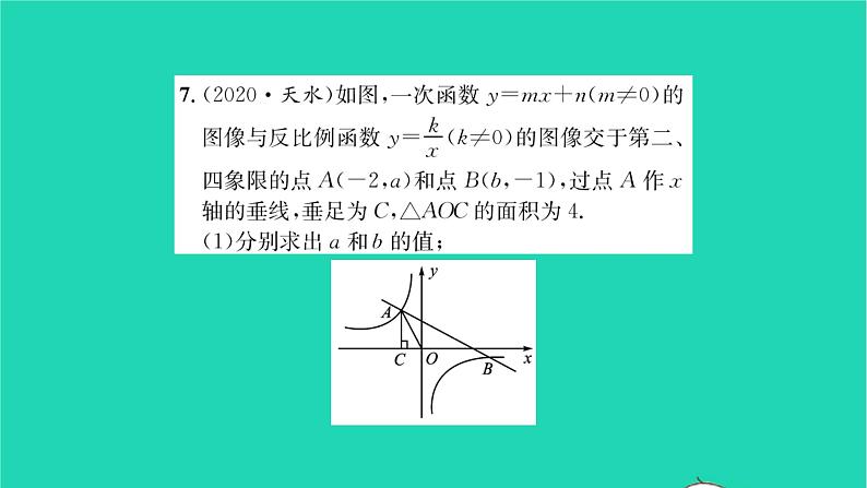 2022八年级数学下册第11章反比例函数综合专题反比例函数与一次函数的综合运用习题课件新版苏科版07