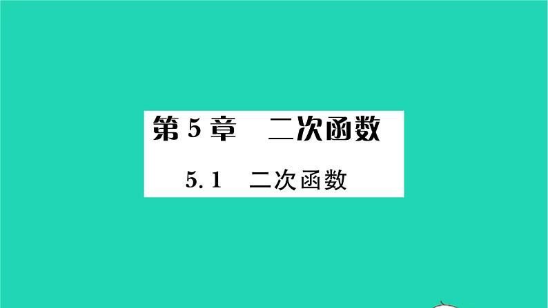 2022九年级数学下册第5章二次函数5.1二次函数习题课件新版苏科版01
