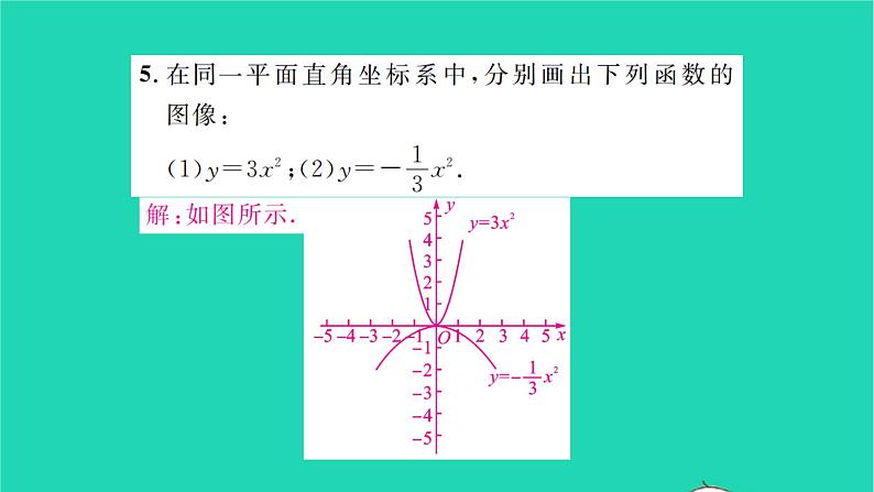 2022九年级数学下册第5章二次函数5.2二次函数的图像和性质第1课时二次函数y=ax2的图像和性质1习题课件新版苏科版05