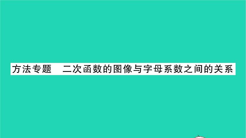 2022九年级数学下册第5章二次函数方法专题二次函数的图像与字母系数之间的关系习题课件新版苏科版01
